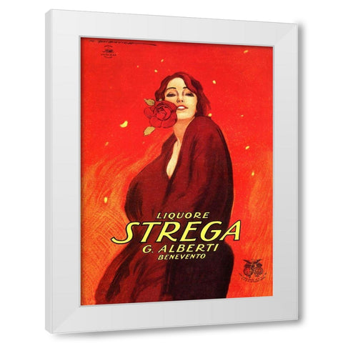 Strega White Modern Wood Framed Art Print by Vintage Apple Collection