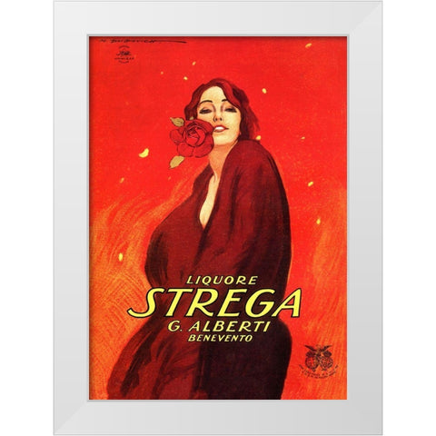 Strega White Modern Wood Framed Art Print by Vintage Apple Collection