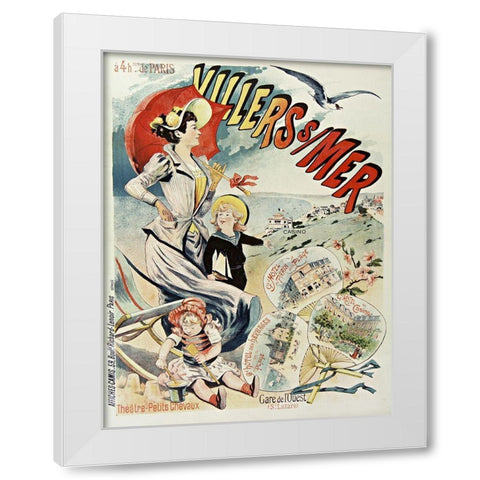 Villers Mer White Modern Wood Framed Art Print by Vintage Apple Collection