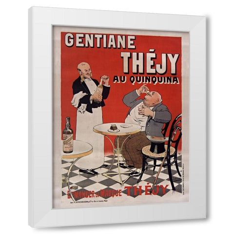 Gentiane Thejy Quinquina White Modern Wood Framed Art Print by Vintage Apple Collection