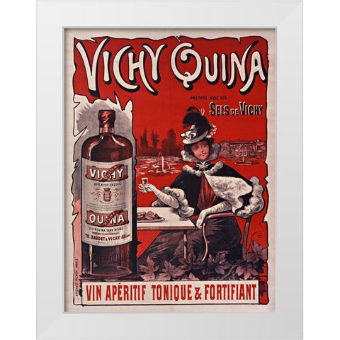 Vichy Quina White Modern Wood Framed Art Print by Vintage Apple Collection