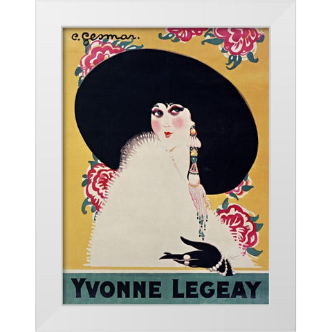 Yvonne Legeay White Modern Wood Framed Art Print by Vintage Apple Collection