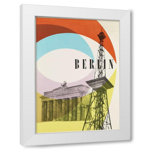 Berlin White Modern Wood Framed Art Print by Vintage Apple Collection