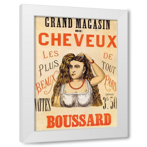 Boussard White Modern Wood Framed Art Print by Vintage Apple Collection