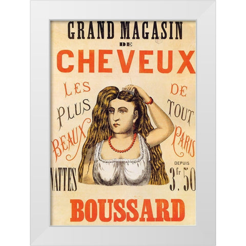 Boussard White Modern Wood Framed Art Print by Vintage Apple Collection