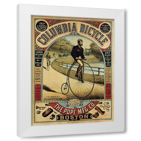 Columbia White Modern Wood Framed Art Print by Vintage Apple Collection