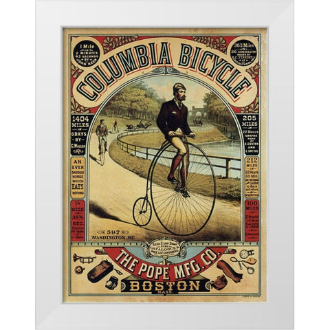 Columbia White Modern Wood Framed Art Print by Vintage Apple Collection