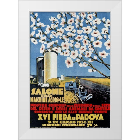 Exhibit Agricultural Machines White Modern Wood Framed Art Print by Vintage Apple Collection