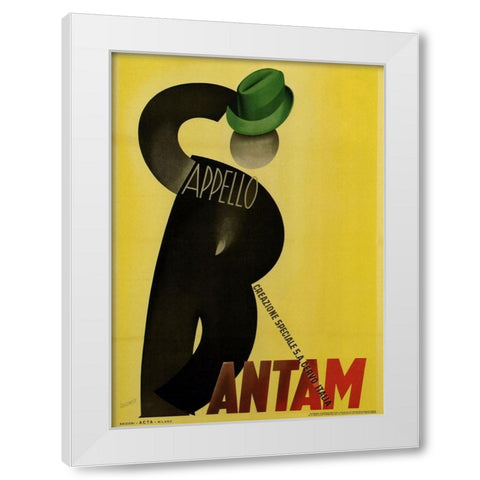 Bantam Hats White Modern Wood Framed Art Print by Vintage Apple Collection