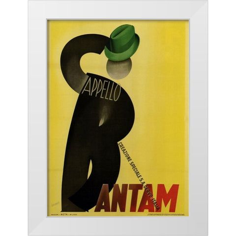 Bantam Hats White Modern Wood Framed Art Print by Vintage Apple Collection