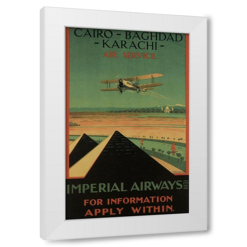 Cairo White Modern Wood Framed Art Print by Vintage Apple Collection