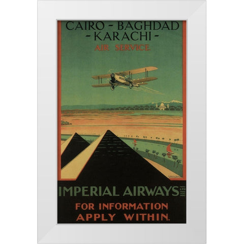 Cairo White Modern Wood Framed Art Print by Vintage Apple Collection