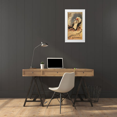 Fiat1899 White Modern Wood Framed Art Print by Vintage Apple Collection