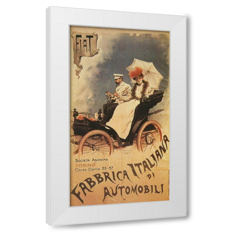 Fiat1899 White Modern Wood Framed Art Print by Vintage Apple Collection