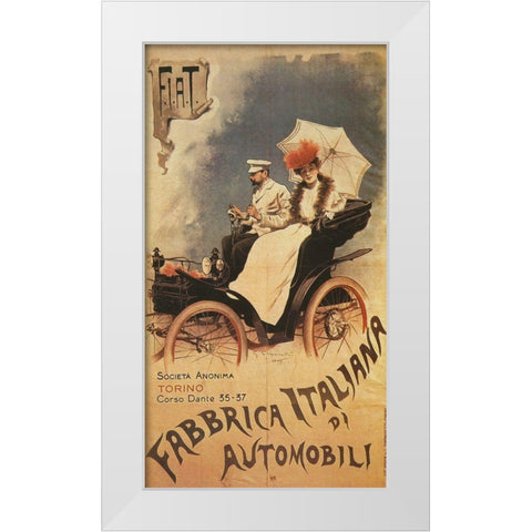 Fiat1899 White Modern Wood Framed Art Print by Vintage Apple Collection