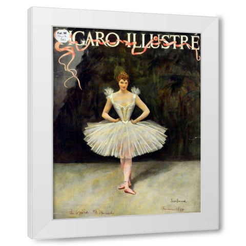 Figaro Illustre White Modern Wood Framed Art Print by Vintage Apple Collection