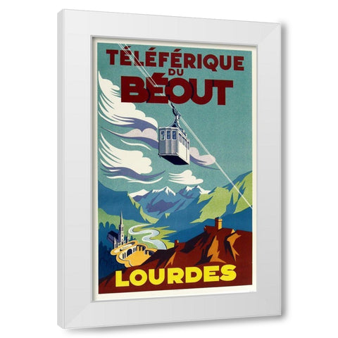 Lourdes White Modern Wood Framed Art Print by Vintage Apple Collection