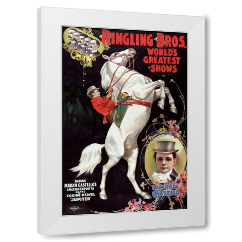 Madam Costello White Modern Wood Framed Art Print by Vintage Apple Collection