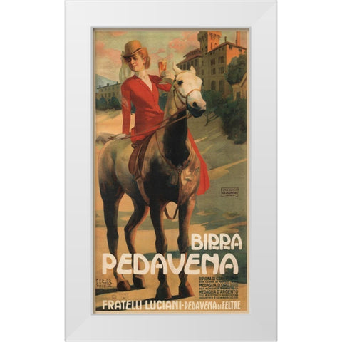 Pedavena Beer Italian White Modern Wood Framed Art Print by Vintage Apple Collection