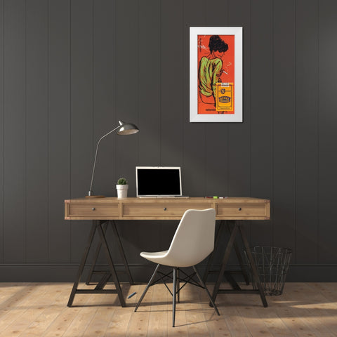 Reval Cig Germany White Modern Wood Framed Art Print by Vintage Apple Collection