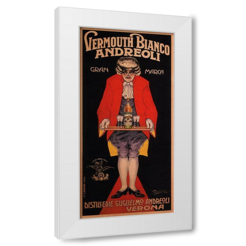 Vermouth Bianco White Modern Wood Framed Art Print by Vintage Apple Collection