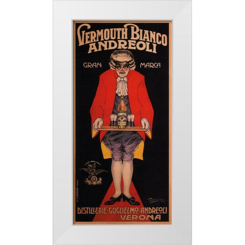 Vermouth Bianco White Modern Wood Framed Art Print by Vintage Apple Collection