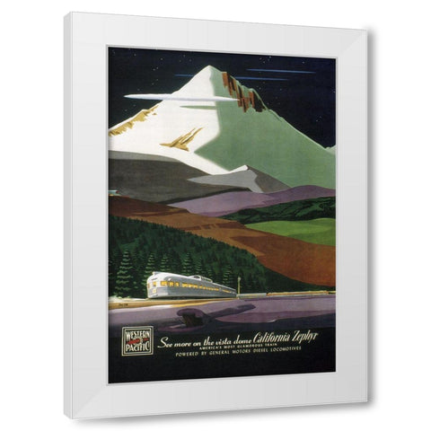 W Pacific White Modern Wood Framed Art Print by Vintage Apple Collection