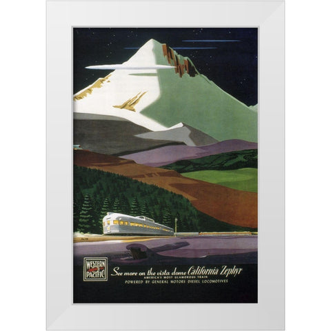 W Pacific White Modern Wood Framed Art Print by Vintage Apple Collection