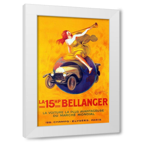 bellanger White Modern Wood Framed Art Print by Vintage Apple Collection