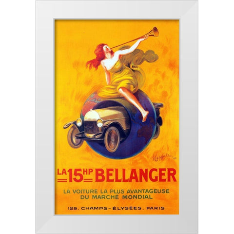 bellanger White Modern Wood Framed Art Print by Vintage Apple Collection
