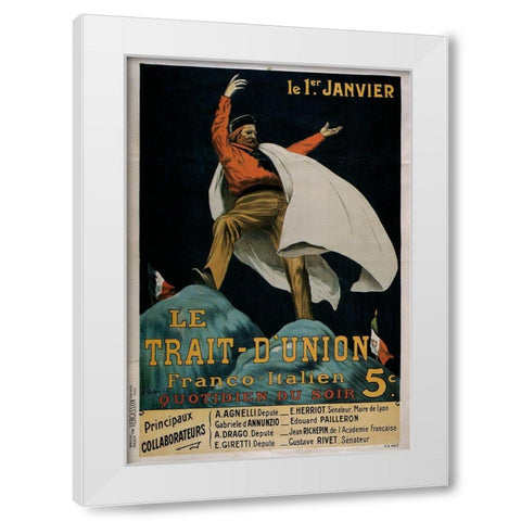 janvier White Modern Wood Framed Art Print by Vintage Apple Collection