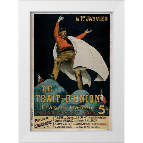 janvier White Modern Wood Framed Art Print by Vintage Apple Collection