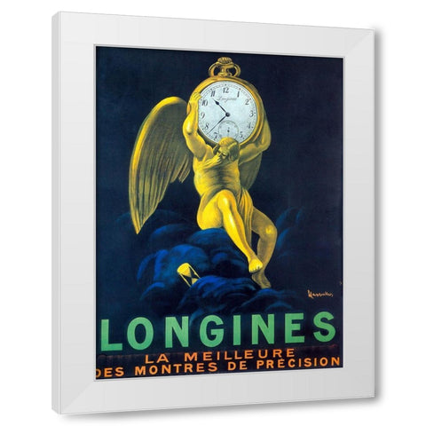 longines White Modern Wood Framed Art Print by Vintage Apple Collection
