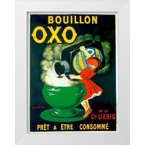 Bouillon OXO White Modern Wood Framed Art Print by Vintage Apple Collection