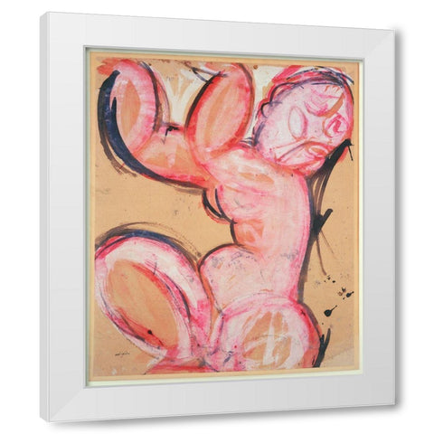 Amedeo Modigliani - Caryatid White Modern Wood Framed Art Print by Vintage Apple Collection