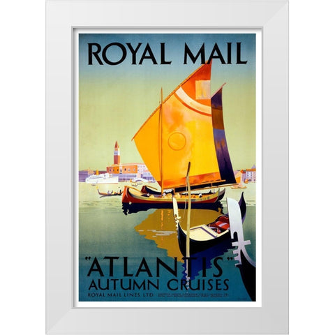 Atlantis Cruises White Modern Wood Framed Art Print by Vintage Apple Collection