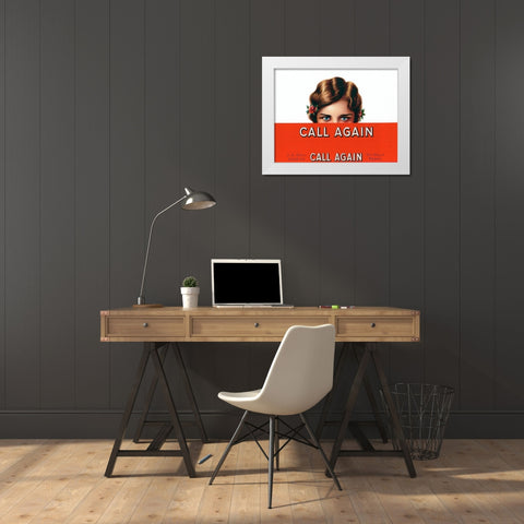 Callagain White Modern Wood Framed Art Print by Vintage Apple Collection