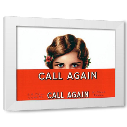 Callagain White Modern Wood Framed Art Print by Vintage Apple Collection