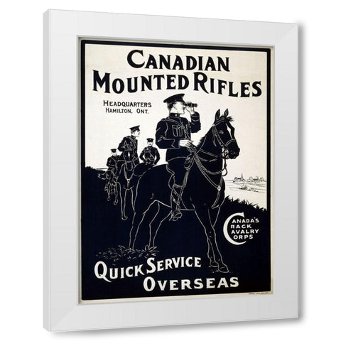Canadian Mounties White Modern Wood Framed Art Print by Vintage Apple Collection