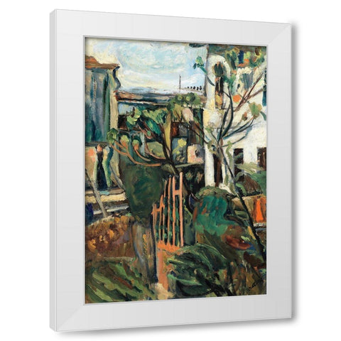 Chaim Soutine - Maison Aux Environs De Paris White Modern Wood Framed Art Print by Vintage Apple Collection
