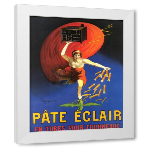 Eclair White Modern Wood Framed Art Print by Vintage Apple Collection