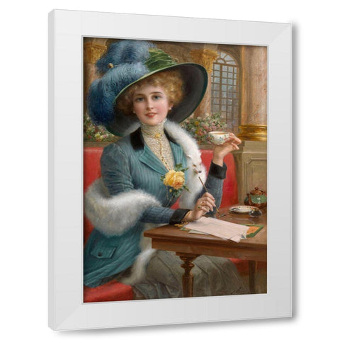 Emile Vernon - Toparis With Love White Modern Wood Framed Art Print by Vintage Apple Collection