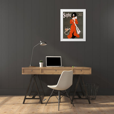 Ent Sapho White Modern Wood Framed Art Print by Vintage Apple Collection