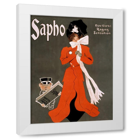 Ent Sapho White Modern Wood Framed Art Print by Vintage Apple Collection