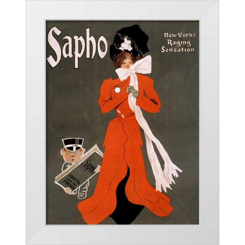 Ent Sapho White Modern Wood Framed Art Print by Vintage Apple Collection
