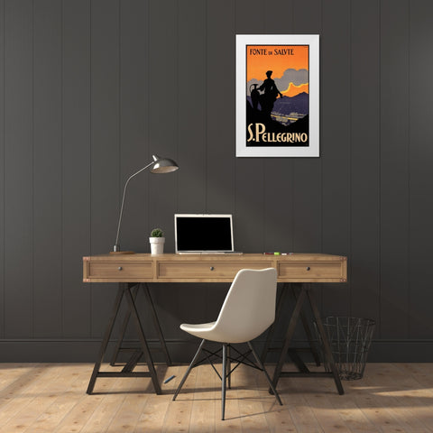 Fonte Di Salvte White Modern Wood Framed Art Print by Vintage Apple Collection