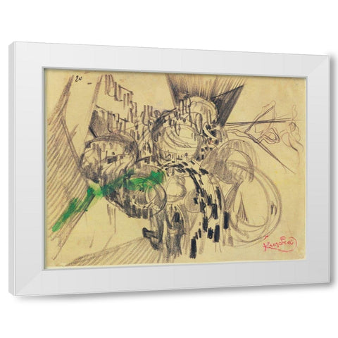 Frantisek Kupka - Study With Green White Modern Wood Framed Art Print by Vintage Apple Collection