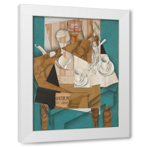 Juan Gris - Breakfast White Modern Wood Framed Art Print by Vintage Apple Collection