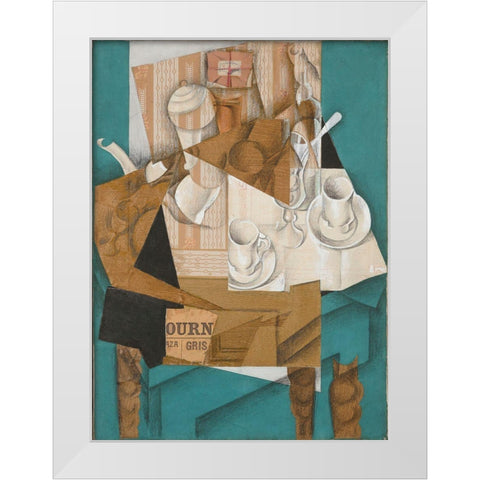 Juan Gris - Breakfast White Modern Wood Framed Art Print by Vintage Apple Collection