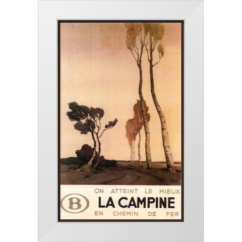 La Campine White Modern Wood Framed Art Print by Vintage Apple Collection